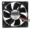 Sanyo Denki San Ace 80 9S0812P4F051 DC 12V 0.13A 2 Wires / 3 Wires / 4 Wires Axial Cooling Fan