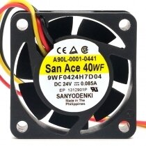 Sanyo Denki San Ace 40WF 9WF0424H7D04 A90L-0001-0441 DC 24V 0.085A 3 Wires Axial Cooling Fan