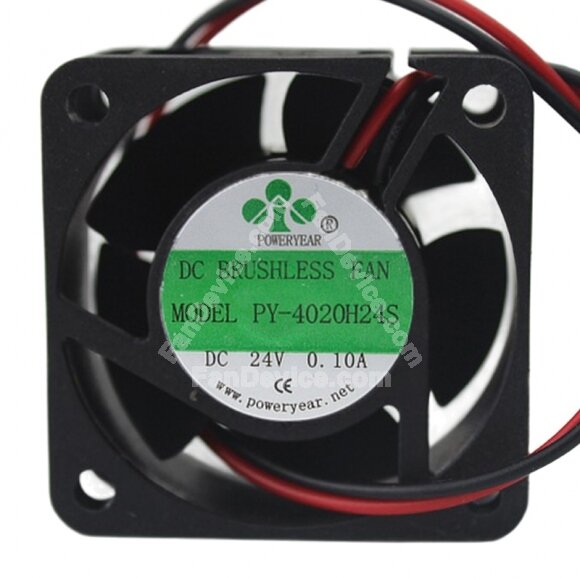 POWERYEAR PY-4020H24S DC 24V 0.10A 4020 Axial Brushless Cooling Fan
