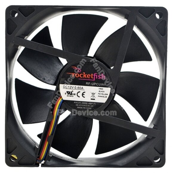 ROCKETFISH A9225-26R6-48P-F1 DC 12V 0.60A 9225 Axial Cooling Fan
