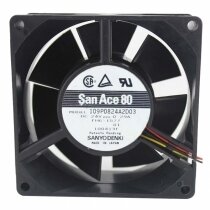 Sanyo Denki 109P0824A2D03 DC 24V 0.29A 3 Wires Axial Cooling Fan