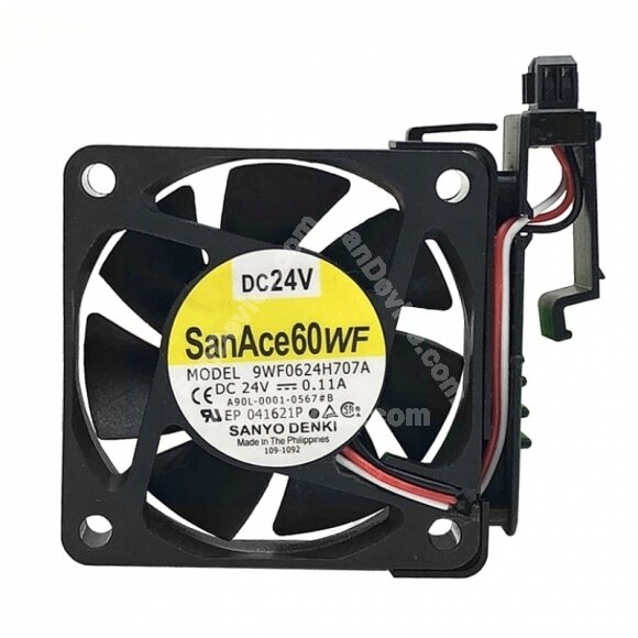 Sanyo Denki 9WF0624H707A A90L-0001-0567#B DC 24V 0.11A 3 Wires Axial Cooling Fan