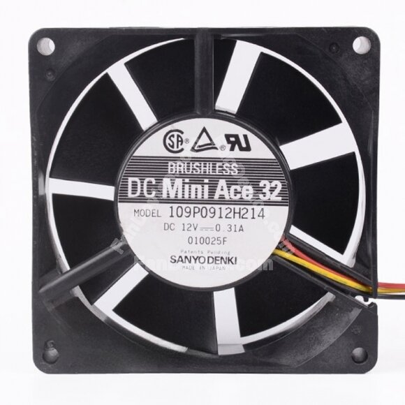 Sanyo Denki DC Mini Ace 32 109P0912H214 DC 12V 0.31A 9032 Axial Cooling Fan