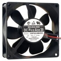 Sanyo Denki 109P0824M4D03 DC 24V 0.04A 2 Wires Axial Cooling Fan