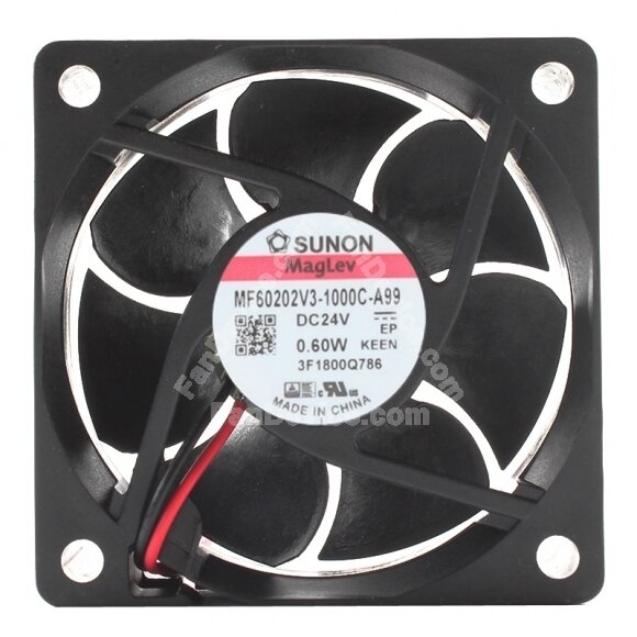 Sunon MF60202V3-1000C-A99 DC 24V 0.60W 2 Wires Axial Cooling Fan