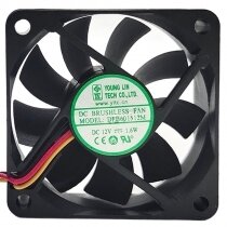 YOUNGLIN DFB601512M DC 12V 1.6W 2 Wires / 3 Wires Brushless Axial Cooling Fan