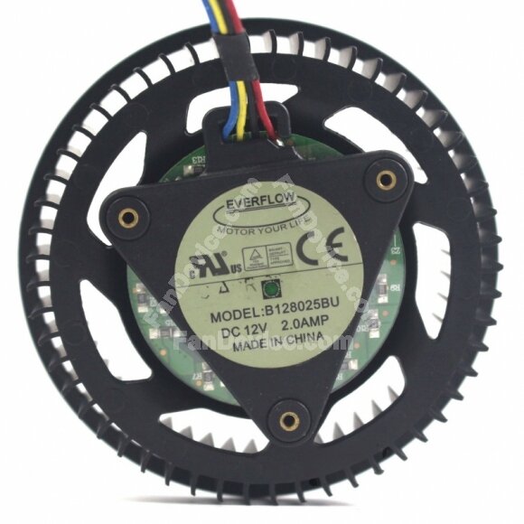 EVERFLOW B128025BU DC 12V 2.0AMP Axial Cooling Fan