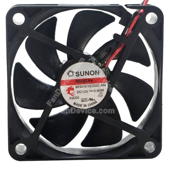 SUNON ME60151V3-D02C-A99 DC 12V 0.9W 2 Wires Axial Cooling Fan