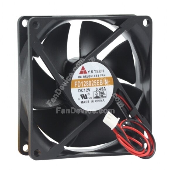 Y.S.TECH FD128025EB-N DC 12V 0.45A 2 Wires / 3 Wires / 4 Wires Axial Cooling Fan