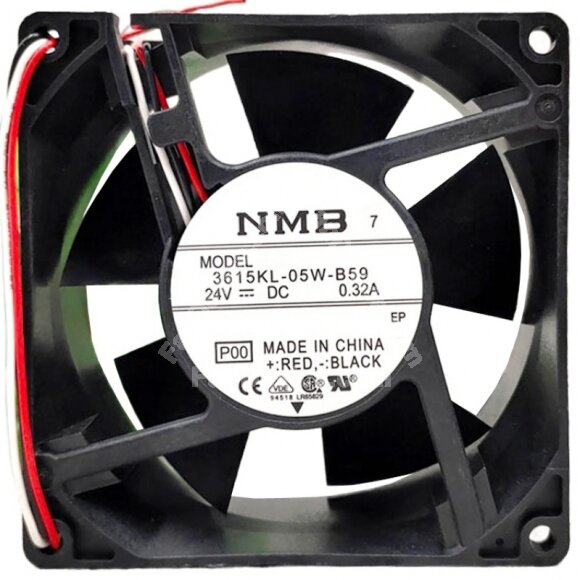NMB 3615KL-05W-B59 DC 24V 0.32A 2 / 3 / 4 Wires 9238 Axial Cooling Fan