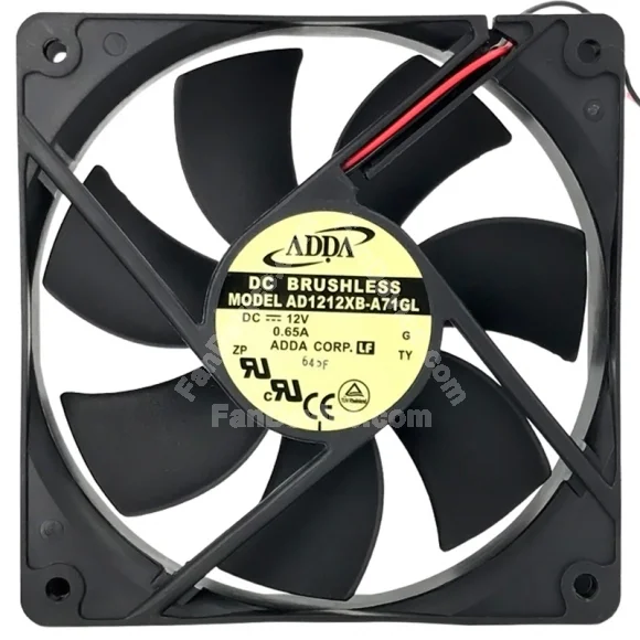 ADDA AD1212XB-A71GL 12V 0.65A 2 Wires Brushless Axial Fan