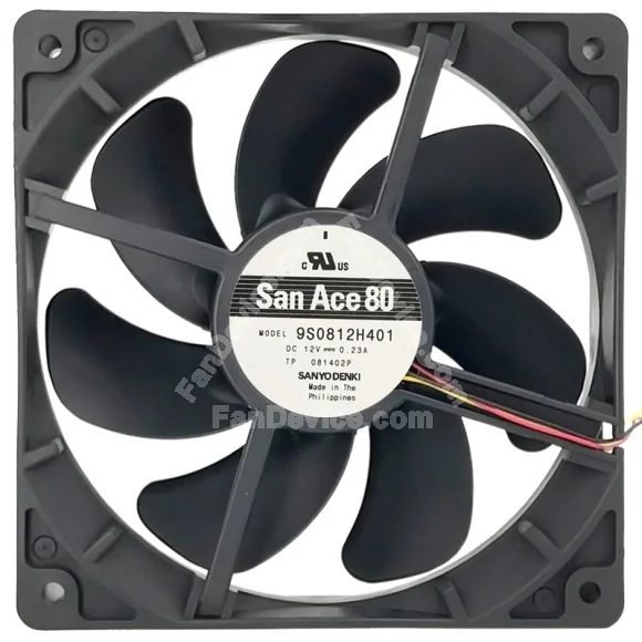 Sanyo 9S0812H401 12V 0.23A 3 Wires Axial Cooling Fan