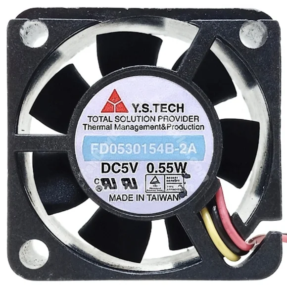 Y.S.TECH FD0530154B-2A 5V 0.55W 3 Wires Axial Cooling Fan