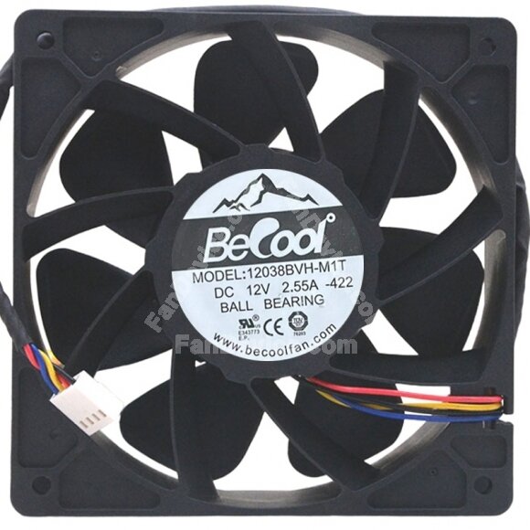 BeCool 12038BVH-M1T 12V 2.55A 4 Wires Axial Cooling Fan