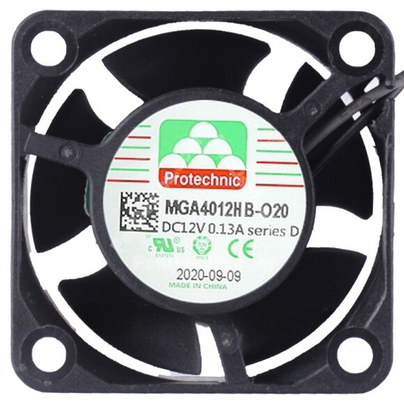 Protechnic MGA4012HB-O20 12V 0.13A 2 Wires Cooling Fan