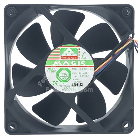 Magic MGT12048UB-R38 48V 0.60A 3 Wires Axial Cooling Fan