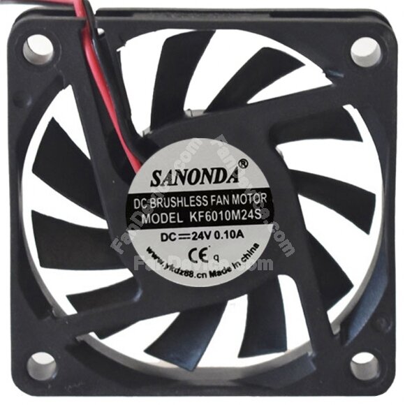 SANONDA KF6010M24S 24V 0.10A 2 Wires Axial Cooling Fan