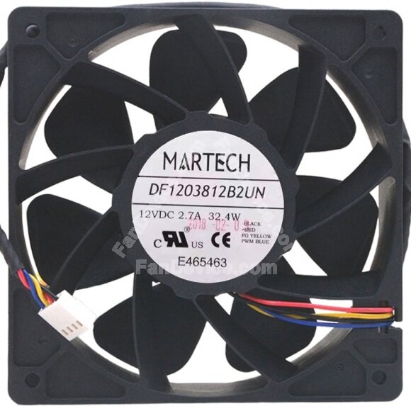 MARTECH DF1203812B2UN 12V 2.7A 32.4W 2 / 3 / 4 Wires Cooling Fan