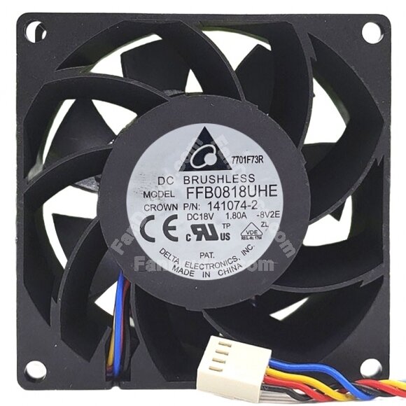 Delta FFB0818UHE 18V 1.80A 4 Wires Axial Cooling Fan