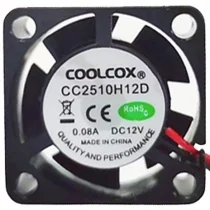 COOLCOX CC2510H12D 12V 0.08A 2 Wires Axial Cooling Fan