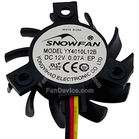 SNOWFAN YY4010L12B 12V 0.07A 3 Wires Axial Cooling Fan