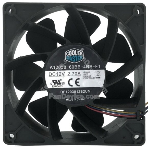 CoolerMaster A12038-60BB-4RP-F1 12V 2.70A 4 Wires Cooling Fan