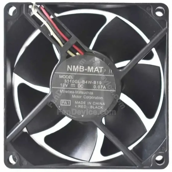 NMB-MAT 3110GL-B4W-B19 DC 12V 0.07A 3 Wires Axial Cooling Fan