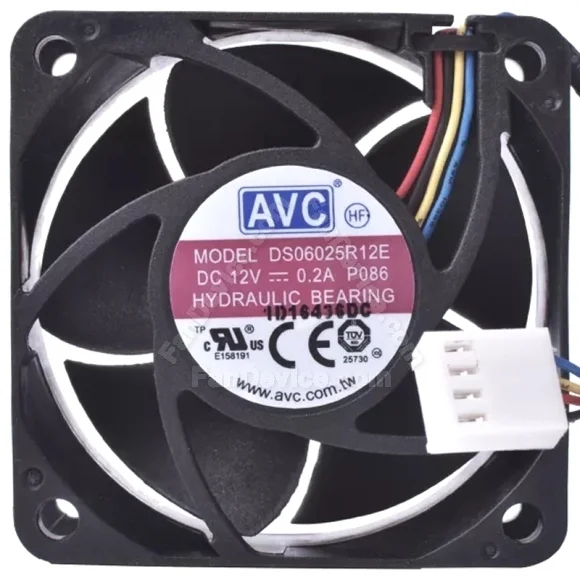 AVC DS06025R12E DC 12V 0.2A 4 Wires Hydraulic Axial Cooling Fan
