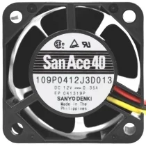Sanyo 109P0412J3D013 DC 12V 0.35A 3 Wires Axial Cooling Fan