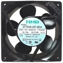 NMB 4715HS-20T-B5A 200V 0.18/0.15A 18/15.5W 1 PHASE Thermally Protected Cooling Fan