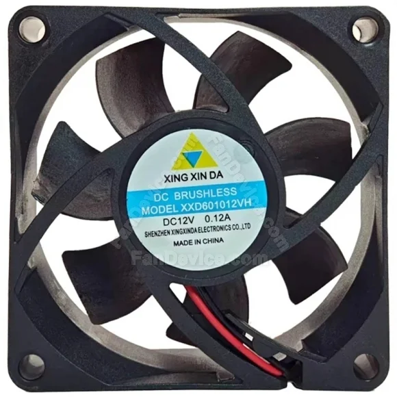 XING XIN DA XXD601012VH 12V 0.12A DC Brushless 2 Wires Cooling Fan