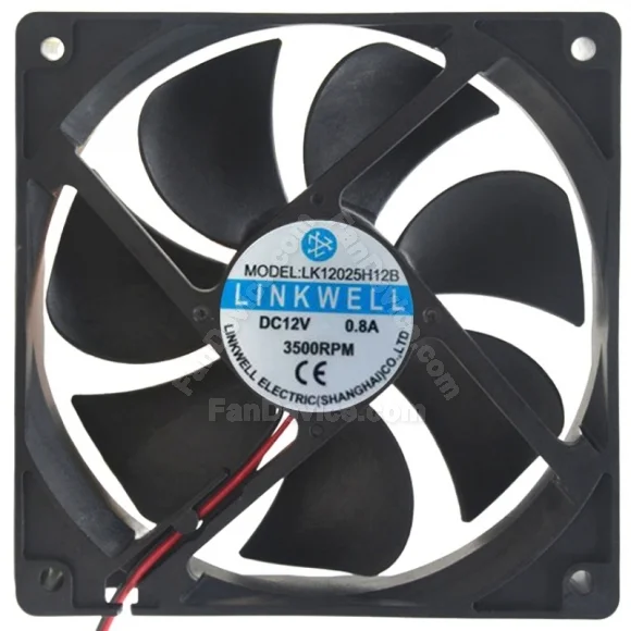 LINKWELL LK12025H12B 12V 0.8A 2 Wires 3800RPM Axial Cooling Fan