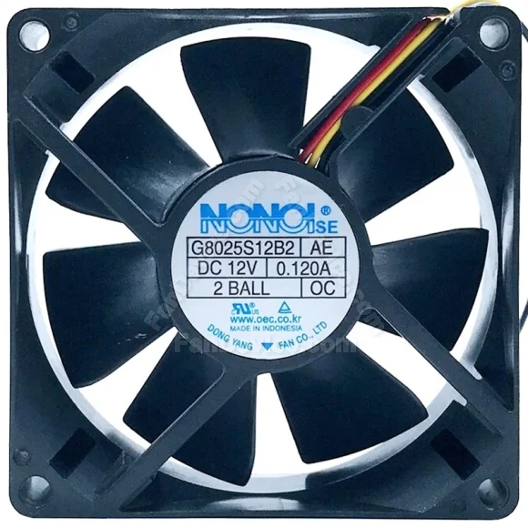 NONOIse G8025S12B2 AE 12V 0.120A 3 Wires Ball Bearing Cooling Fan