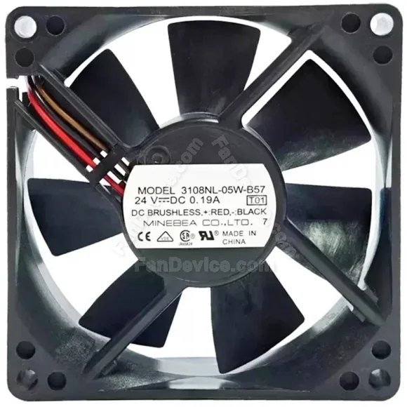NMB 3108NL-05W-B57 24V 0.19A DC Brushless 3 Wires Axial Cooling Fan