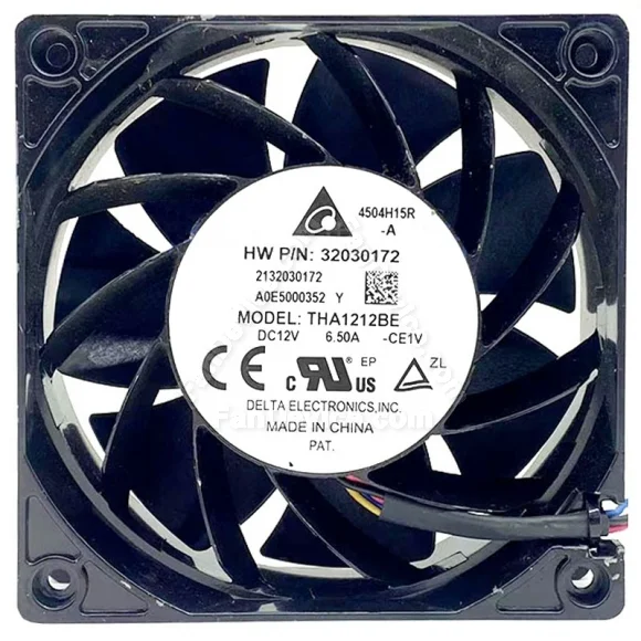 Delta THA1212BE DC 12V 6.50A 4 Wires PWM Axial Cooling Fan