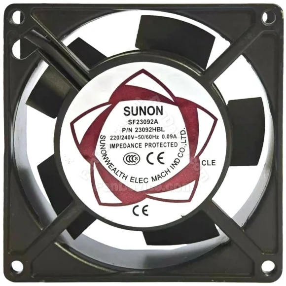 Sunon 23092HBL AC 220/240V 0.09A 2 Wires Impedance Protected Cooling Fan