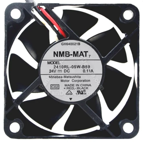 NMB-MAT 2410RL-05W-B59 DC 24V 0.11A 3 Wires Axial Cooling Fan