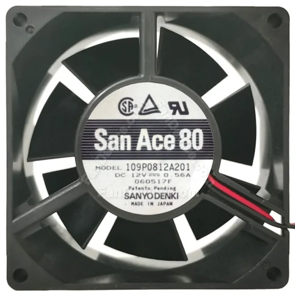 Sanyo 109P0812A201 DC 12V 0.56A 2 Wires Axial Cooling Fan