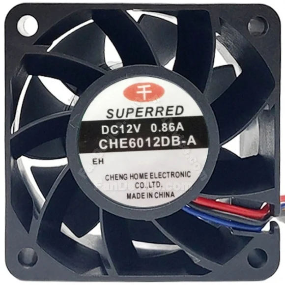 SuperRed CHE6012DB-A DC 12V 0.86A 3 Wires Axial Cooling Fan