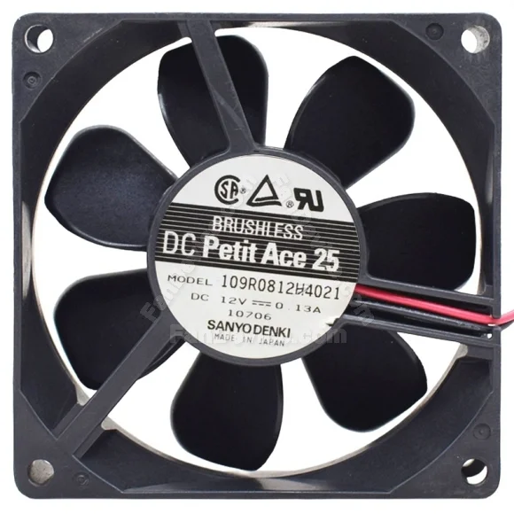 Sanyo 109R0812H4021 DC 12V 0.13A 2 Wires Axial Cooling Fan