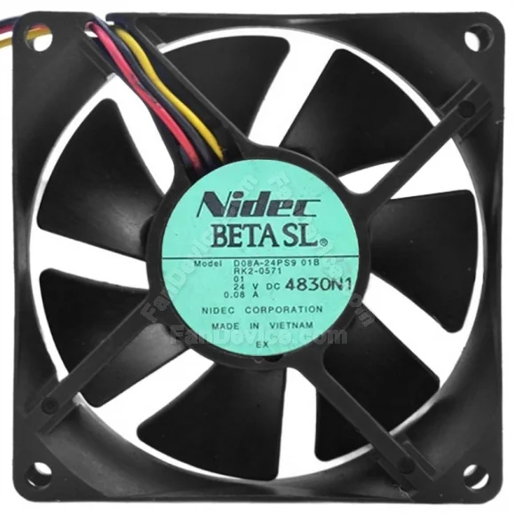 Nidec D08A-24PS9 01B DC 24V 0.08A 3 Wires Axial Cooling Fan