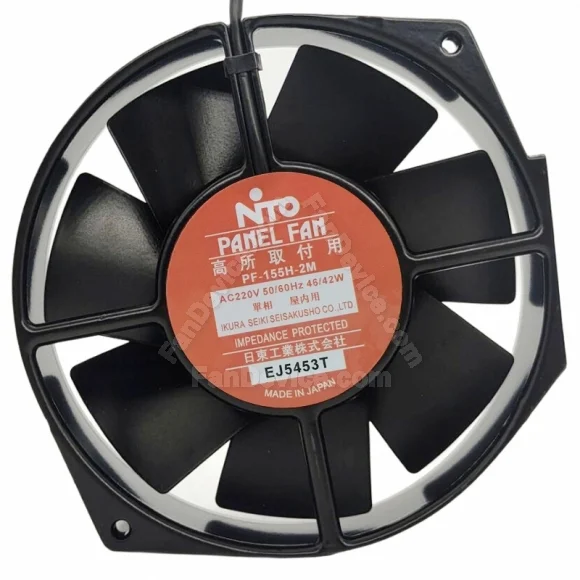 NTO PF-155H-2M 220V 46/42W 2 Wires Impedance Protected Cooling Fan