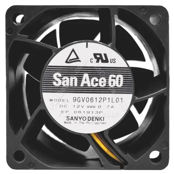 Sanyo 9GV0612P1L01 DC 12V 0.7A 3 Wires Axial Cooling Fan