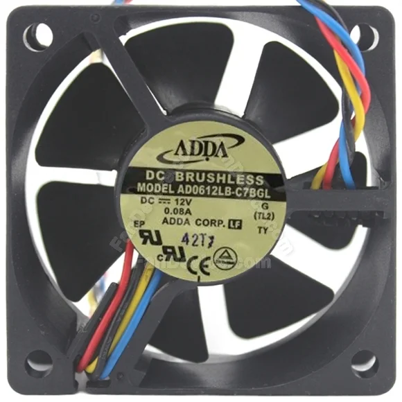 ADDA AD0612LB-C7BGL 12V 0.08A DC Brushless 4 Wires Axial Cooling Fan