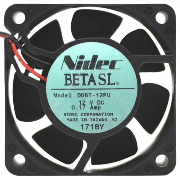 Nidec D06T-12PU DC 12V 0.17Amp 2 Wires Axial Cooling Fan