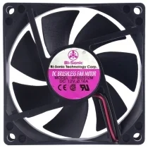 Bi-Sonic BP802512M 12V 0.16A DC Brushless 2 Wires Axial Cooling Fan