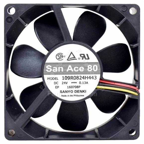 Sanyo 109R0824H443 DC 24V 0.13A 3 Wires Axial Cooling Fan