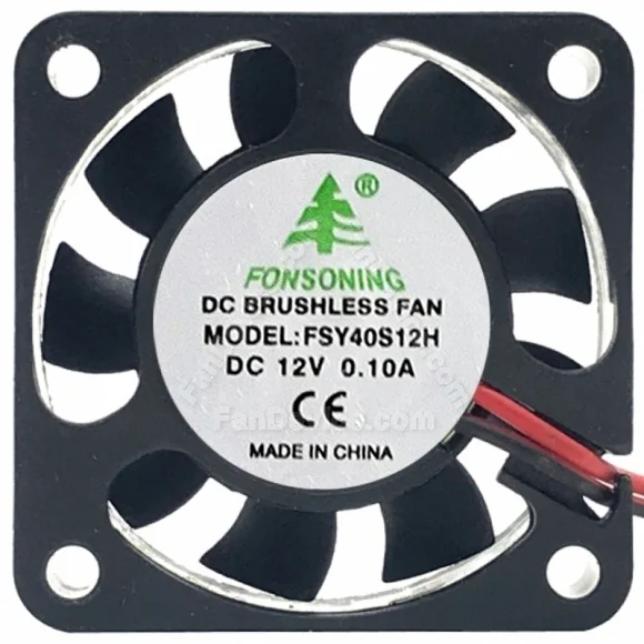 FONSONING FSY40S12H 12V 0.10A DC Brushless 2 Wires Axial Cooling Fan