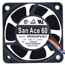 Sanyo Denki 9RH0624P4J031 DC 24V 0.24A 4 Wires PWM Axial Cooling Fan