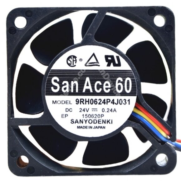 Sanyo Denki 9RH0624P4J031 DC 24V 0.24A 4 Wires PWM Axial Cooling Fan